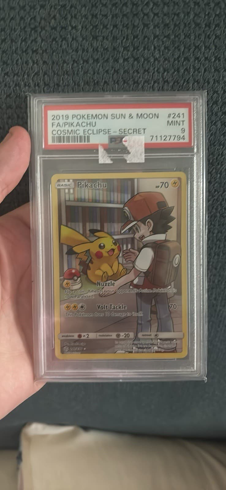 PSA 9 Pikachu (Secret) 241/236 Pokemon Sm-Cosmic Eclipse ENGLISH
