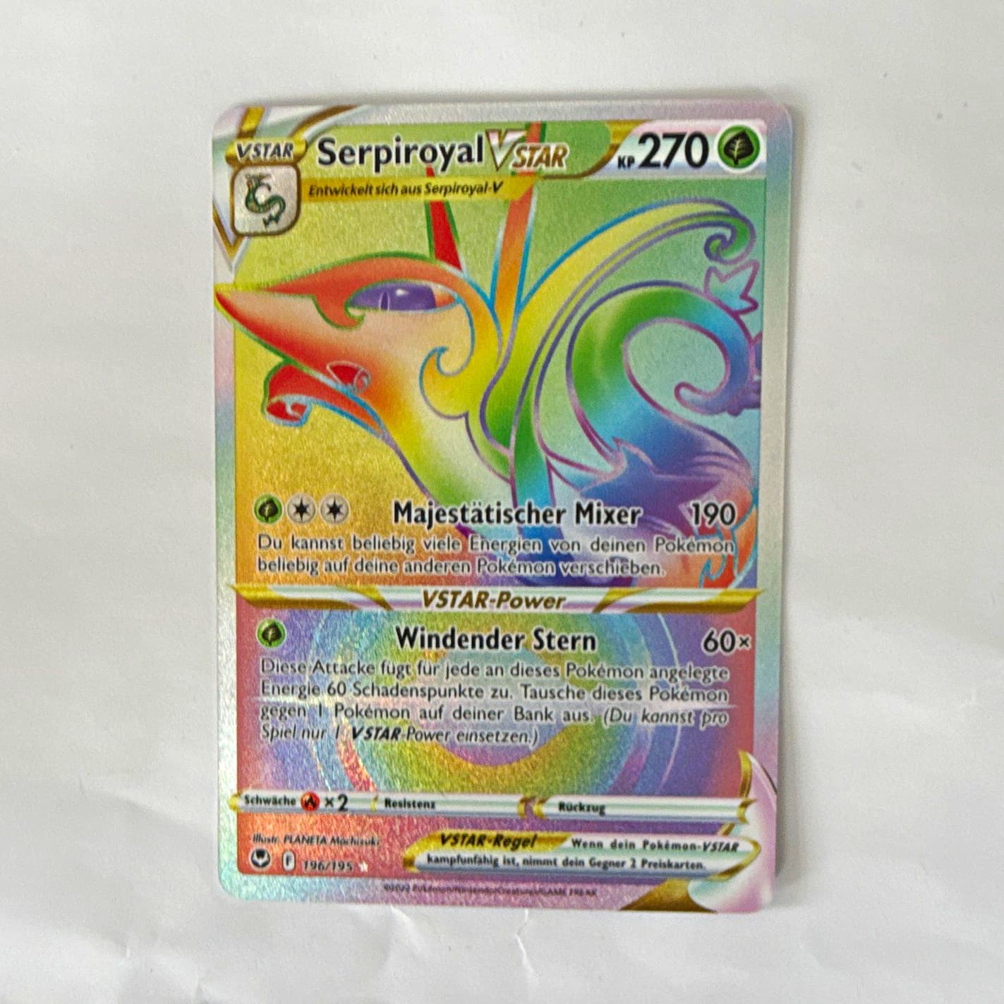 Pokémon TCG Serpiroyal VSTAR 196/195 Silberne Sturmwinde de