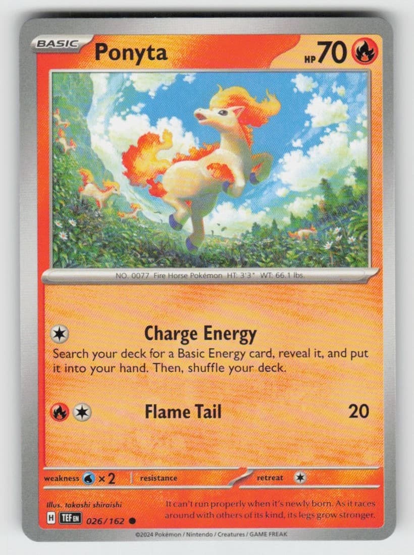 Ponyta 026/162 Common Temporal Forces Near Mint