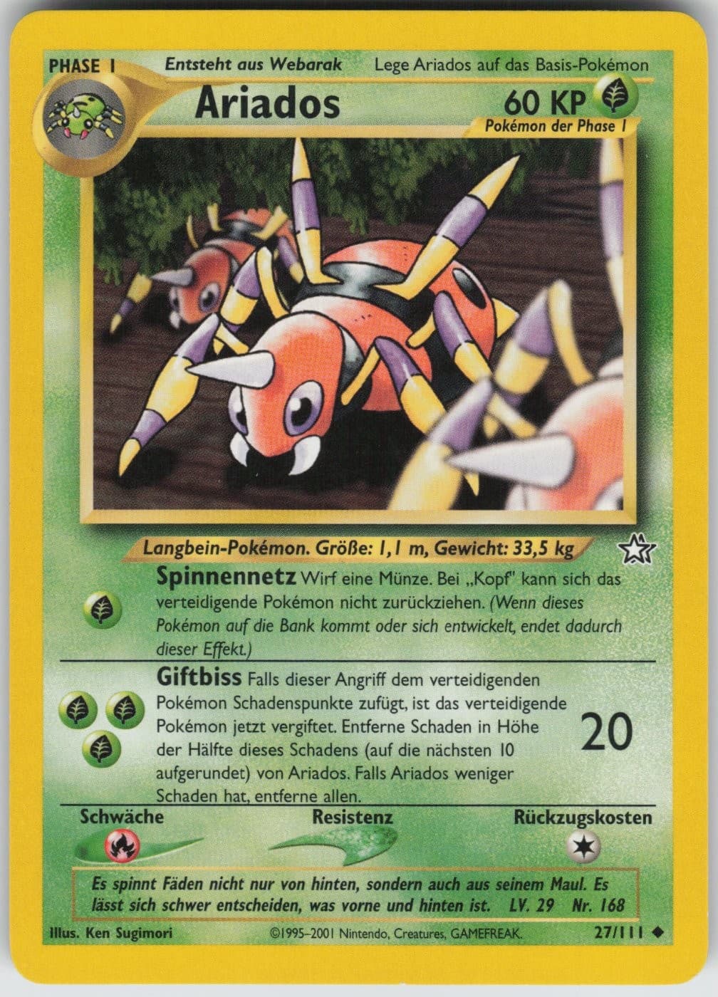 Ariados - Neo Genesis - 27/111 - Pokemon Karte - Deutsch