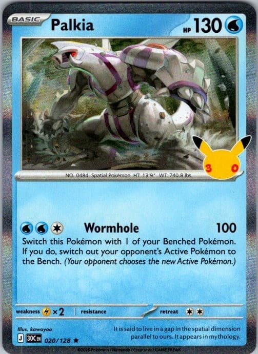 Palkia 020/128 Rare ME: 30th Celebration Pokemon Holo Near Mint