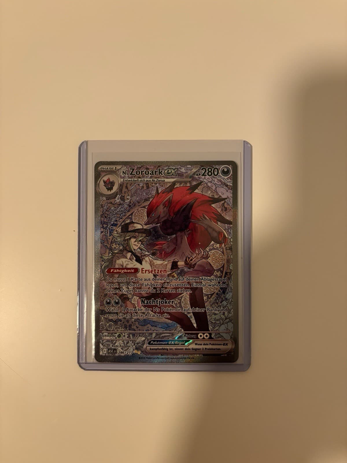 Pokémon TCG – Ns Zoroark ex 286/217 – Secret Rare – Frisch aus dem Booster