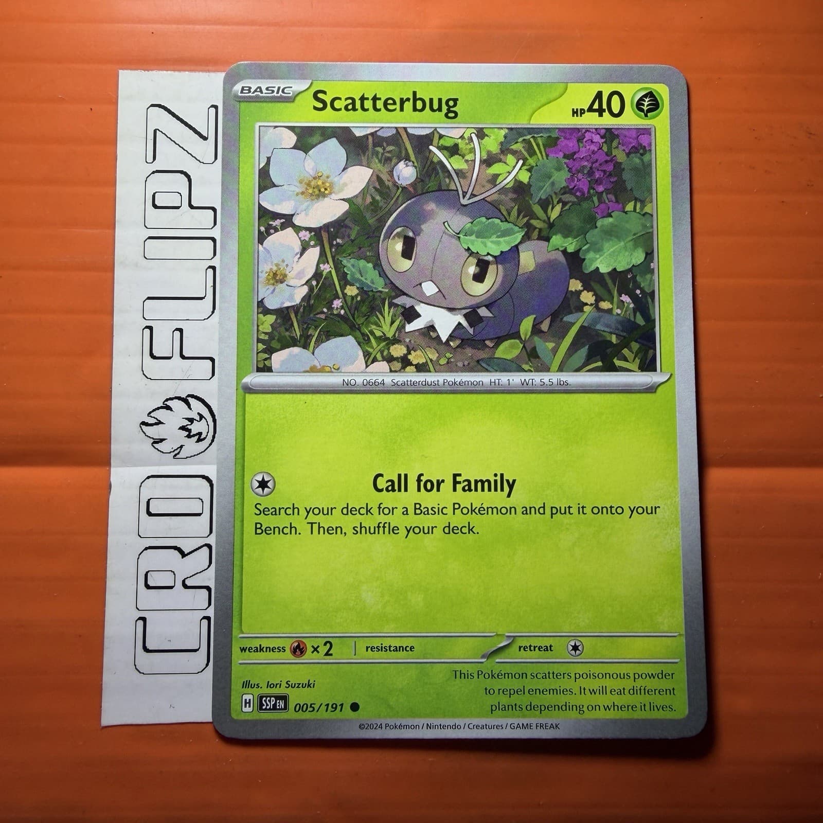 Scatterbug 5/191 Pokemon Card Surging Sparks Common 40 HP Near Mint N10
