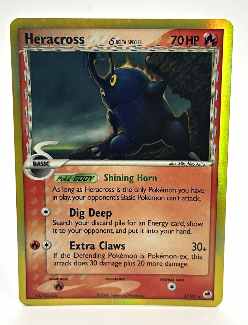 Pokemon TCG Heracross Delta Species 3/101 EX Dragon Frontiers Holo EN 70 HP - LP
