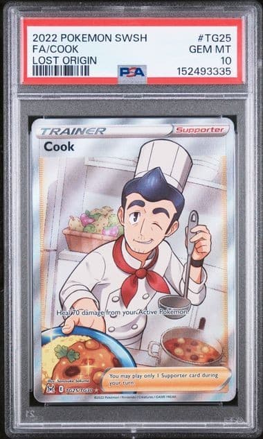 2022 POKEMON SWORD & SHIELD LOST ORIGIN #TG25 FULL ART/COOK PSA 10