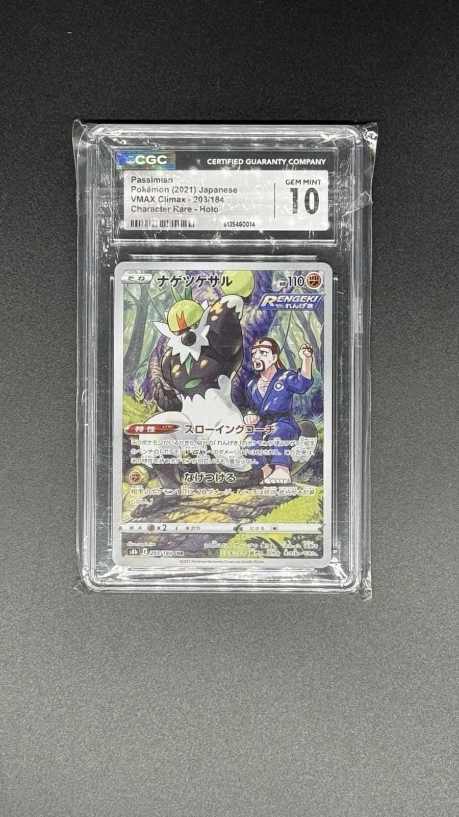 Passimian 203/184 2021 S8b VMAX Climax JPN Character Rare Holo CGC 10