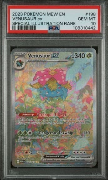 Venusaur ex 198/165 Sv: Scarlet & Violet 151 Holo PSA 10 Gem Mt