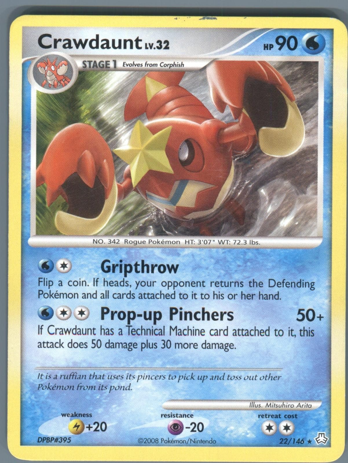 Crawdaunt 22/146 Rare Legends Awakened Pokemon Lightly Played