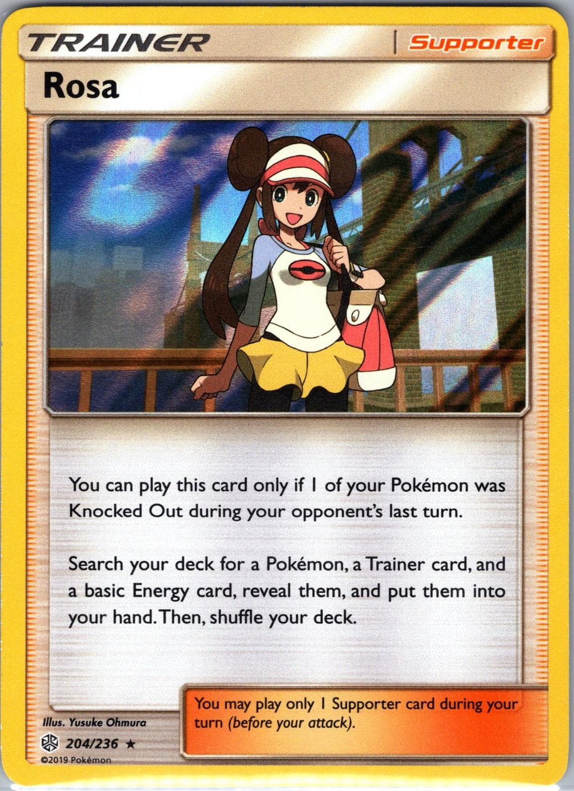 Rosa 204/236 Holo Rare Cosmic Eclipse Pokemon Near Mint