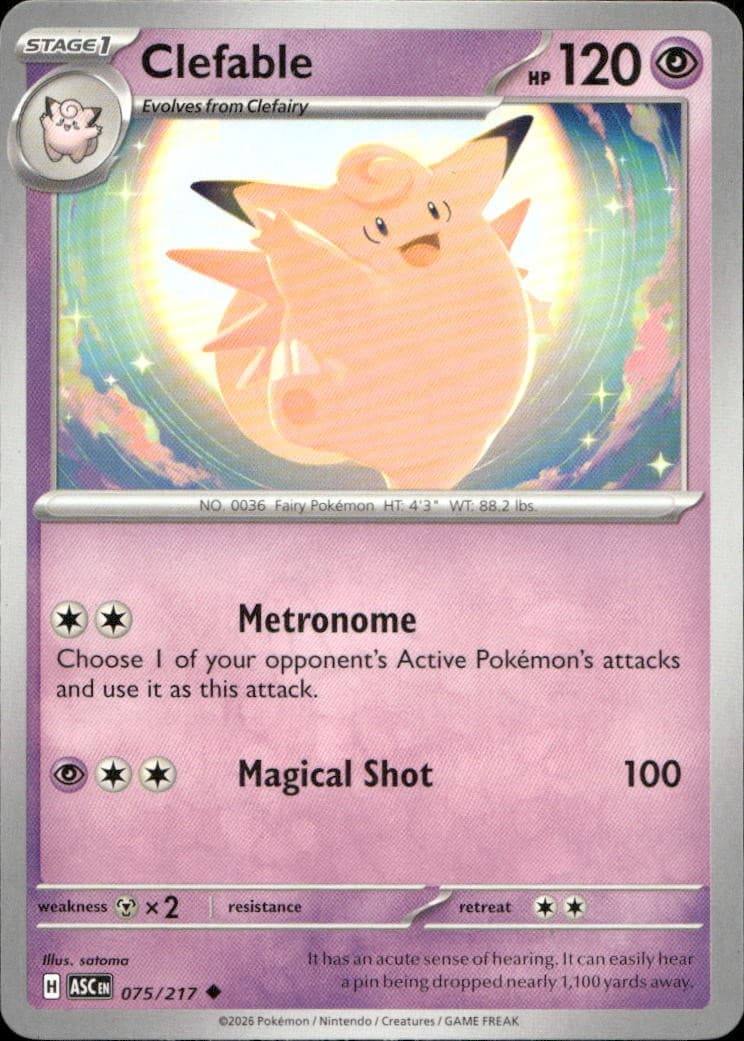 Clefable 075/217 ME Ascended Heroes U NM English Pokémon