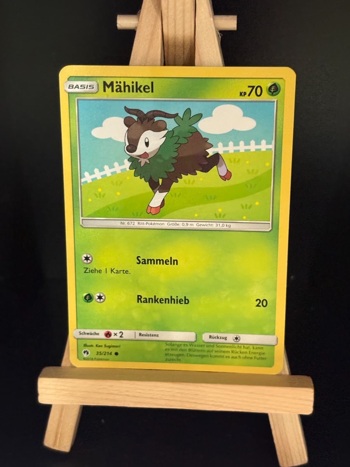 Mähikel 35/214 Pokemon Karte TCG aus Echo des Donners