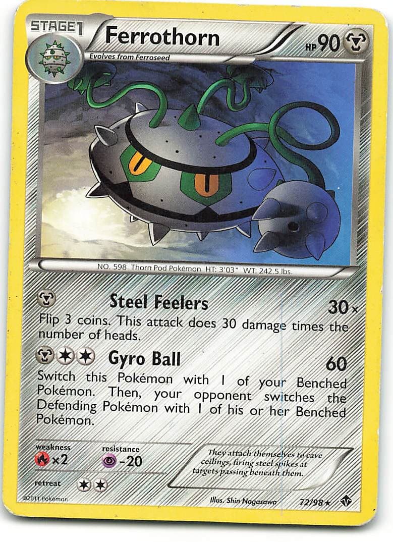 Ferrothorn 72/98 Rare Emerging Powers Pokemon