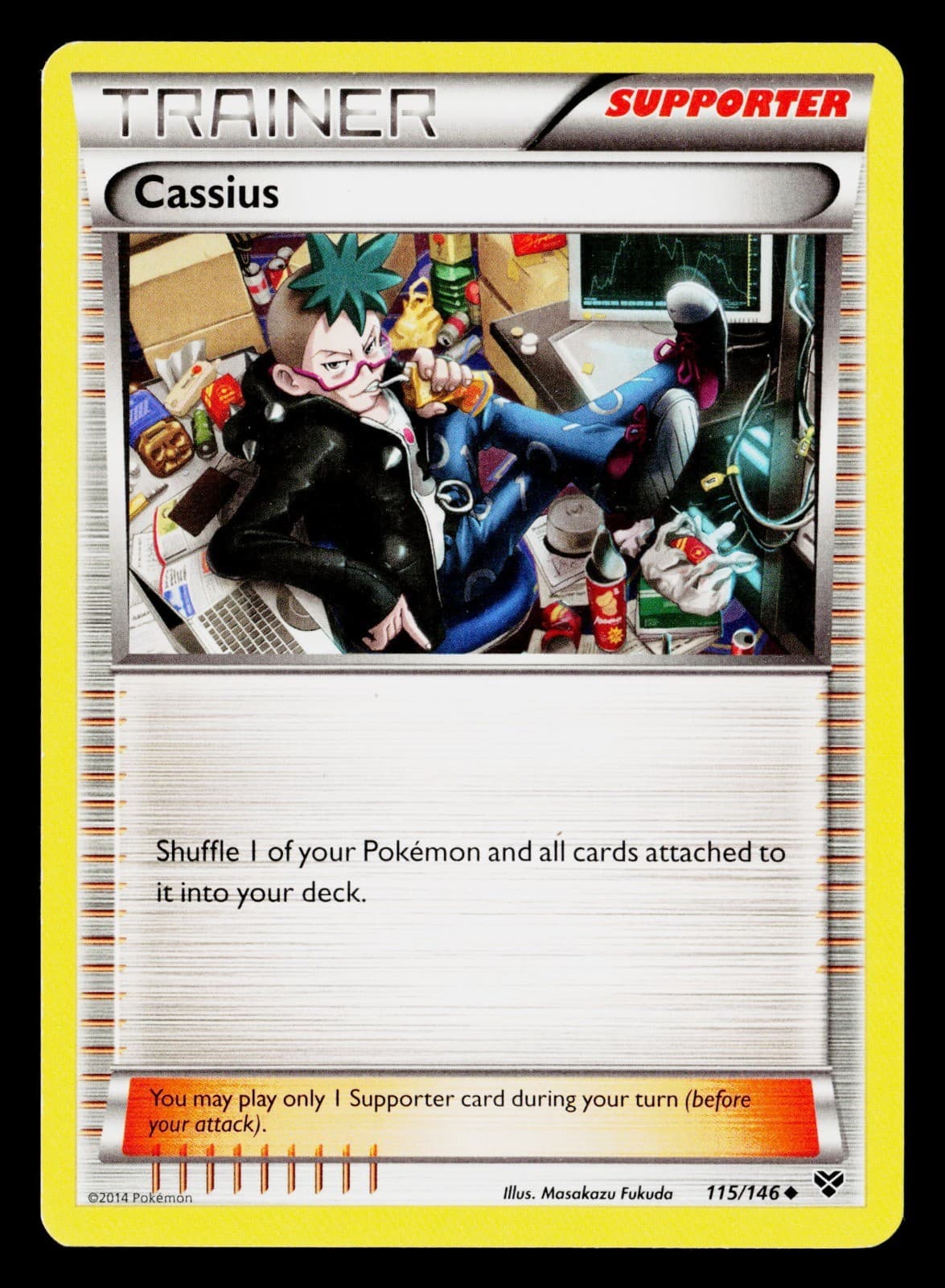 Pokemon TCG Cassius Supporter Uncommon XY Base Set 115/146 LP