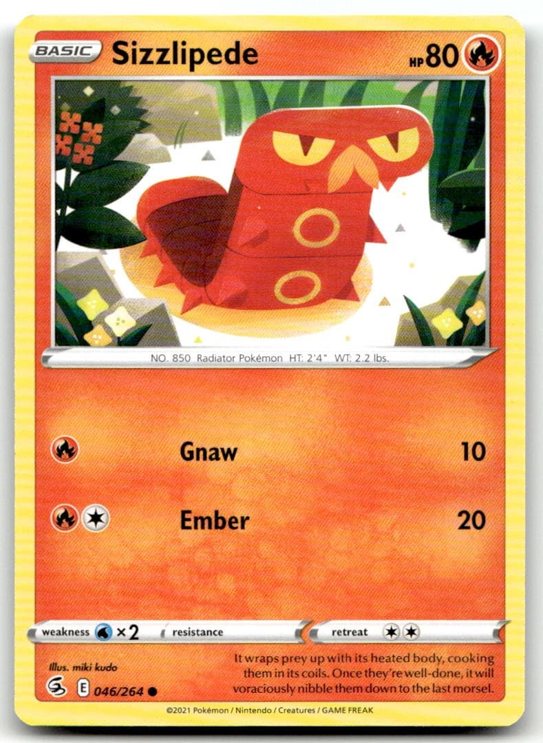 Sizzlipede 046/264 Common Fusion Strike Pokemon Near Mint