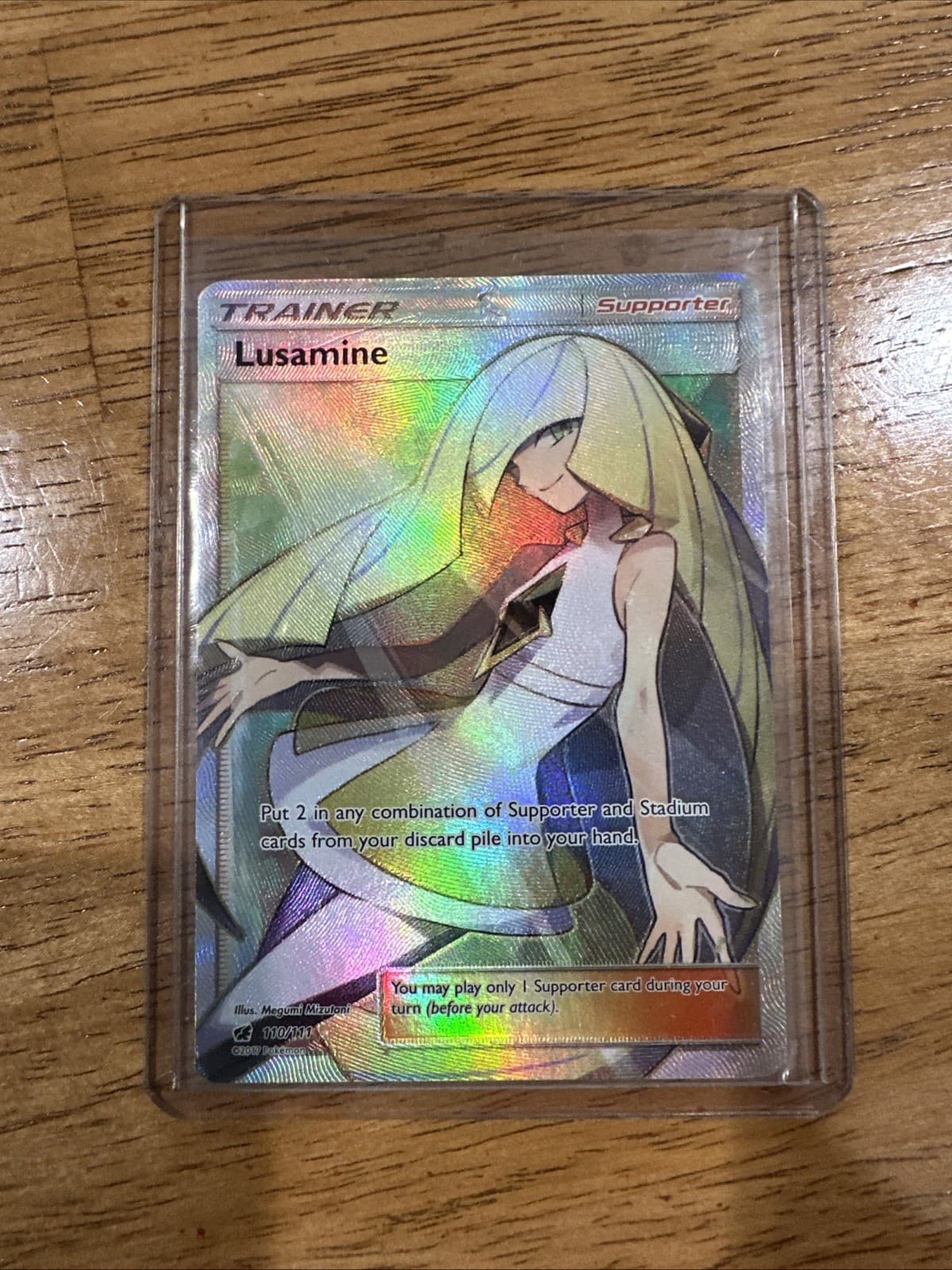 Lusamine Full Art Holo Card 110/111 Sm-Crimson Invasion 2017 Ultra Rare