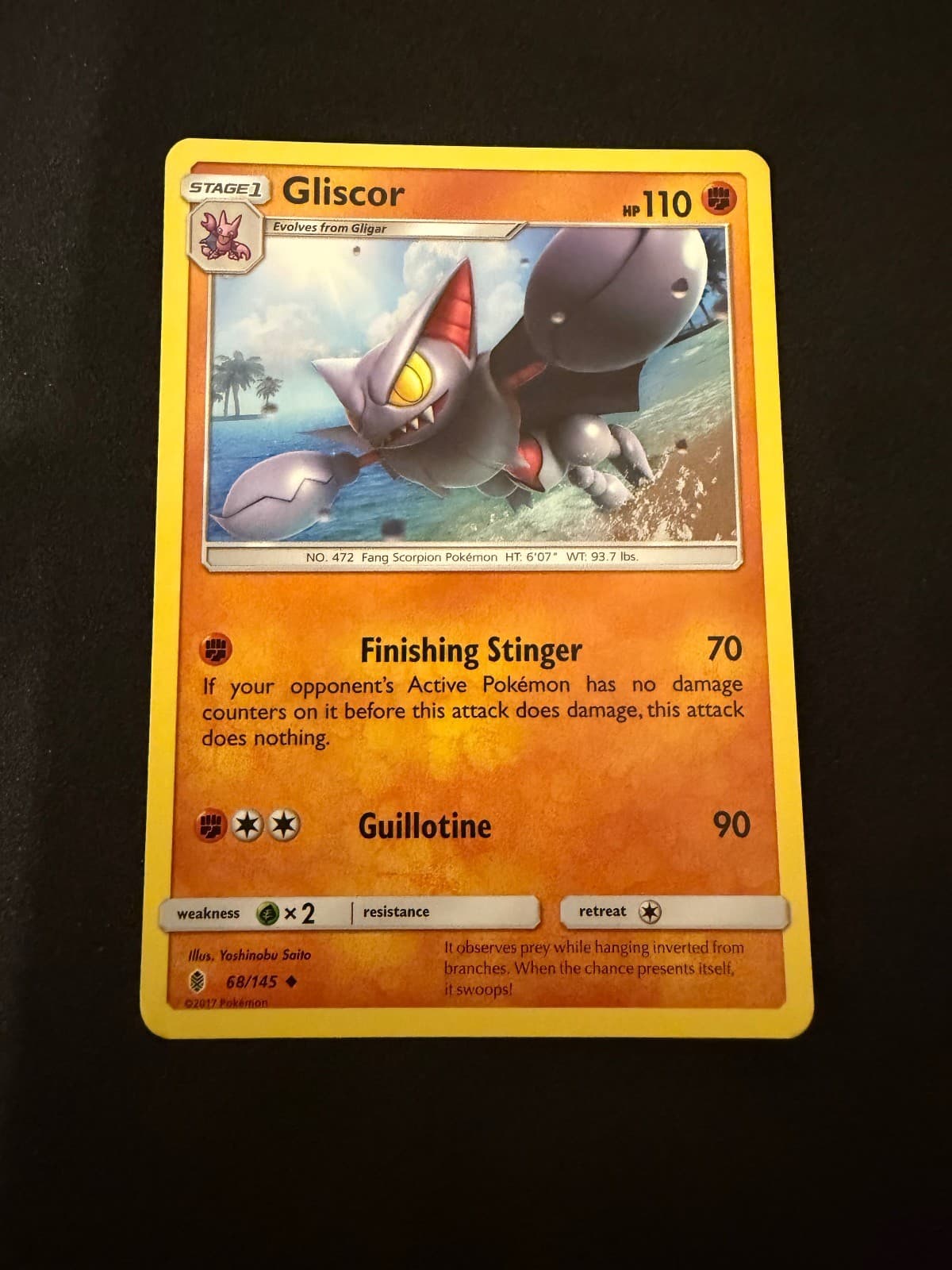 Gliscor 68/145 Uncommon Guardians Rising Pokemon Near Mint