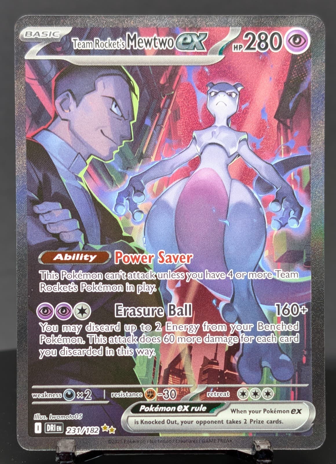 Pokemon Team Rocket's Mewtwo ex #231/182 EN Destined Rivals SIR