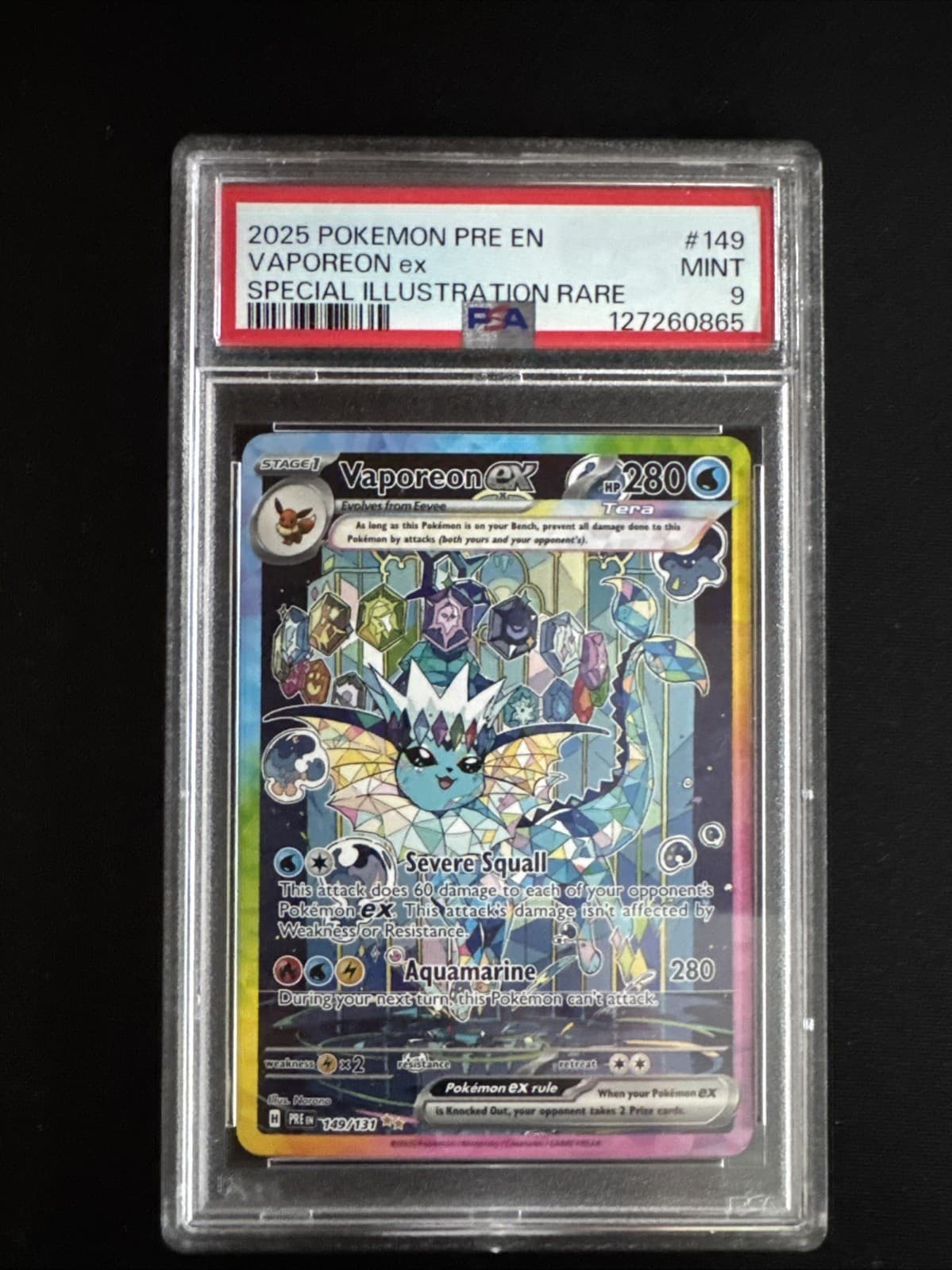 vaporeon ex 149/131 psa 9