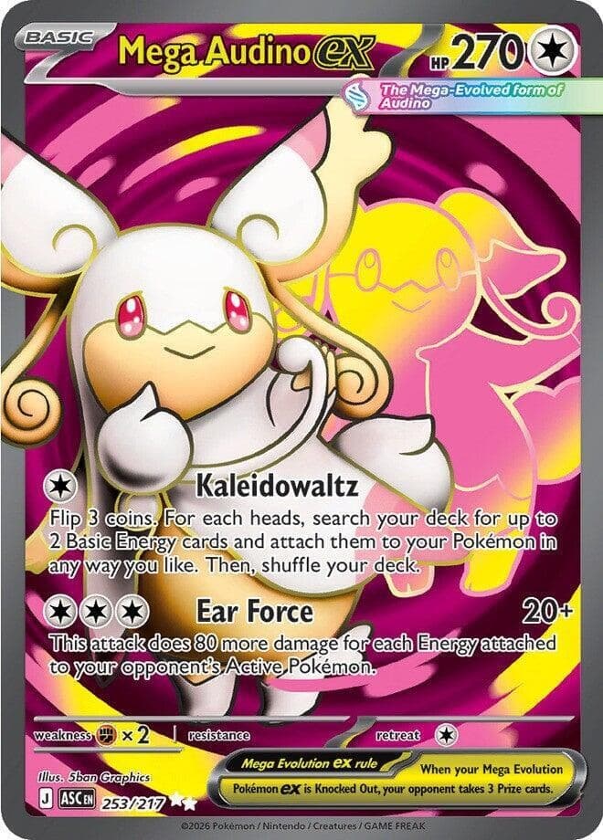 Pokemon TCG - Mega Audino ex 253/217 - ME: Ascended Heroes - Ultra Rare (Near Mi
