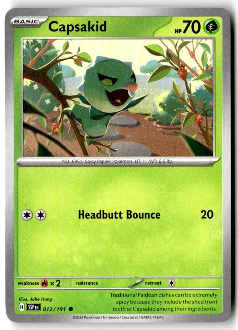 Pokemon TCG Capsakid 012/191 Normal SV08: Surging Sparks