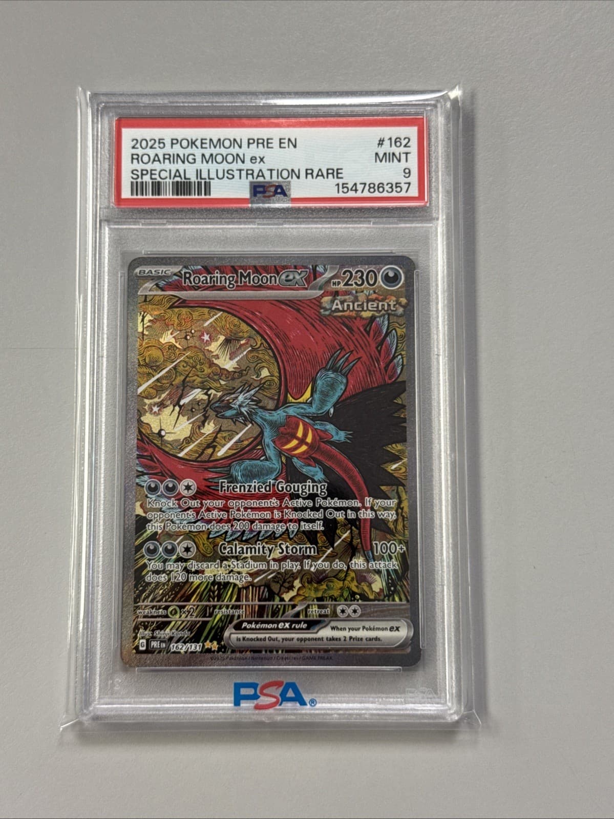 Pokémon Prismatic Evolutions Roaring Moon Ex SIR 162/131 Psa 9 