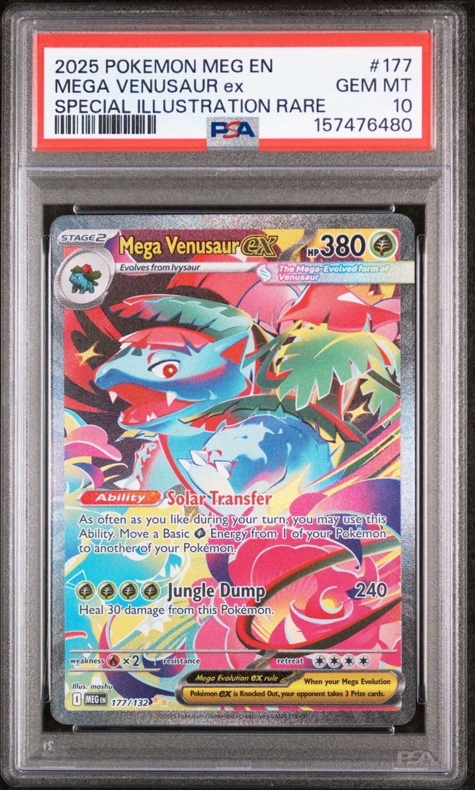 PSA 10 MEGA VENUSAUR EX 177/132 SIR MEGA EVOLUTION BASE POKEMON 🍃