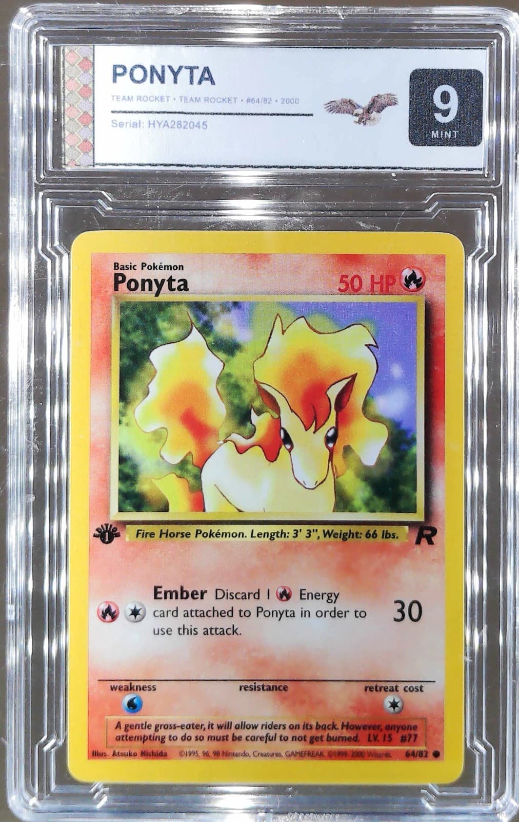 2000 Pokemon Rocket 1st Edition #64 Ponyta PSA 9 MINT