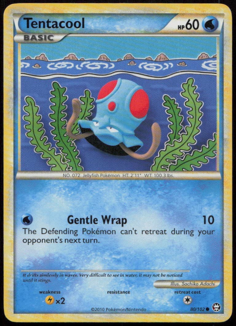 Tentacool 80/102 LP HGSS Triumphant Common Pokemon