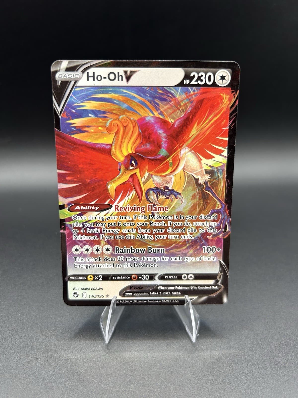 Ho-Oh V 140/195 Swsh12: Sword & Shield Silver Tempest Holo Pokemon Card Full Art