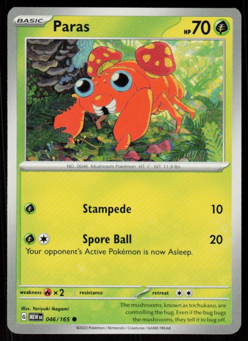 Paras 046/165 Common 151 Pokemon Near Mint