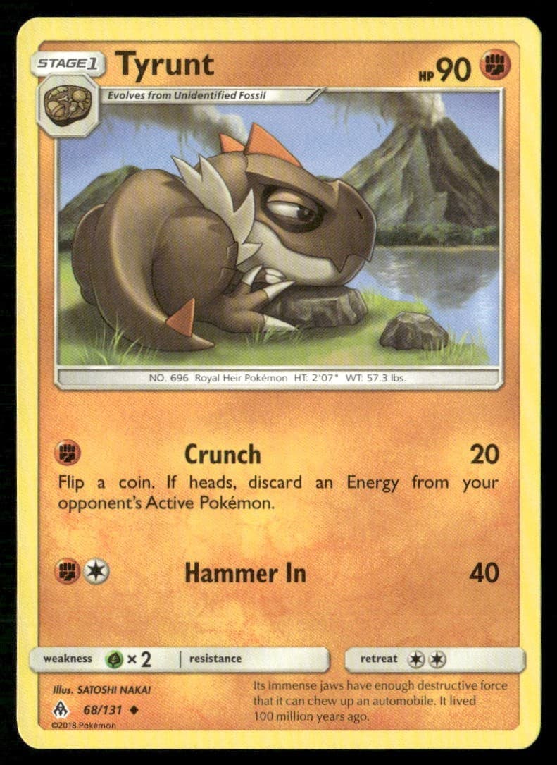 Tyrunt 68/131 Uncommon Forbidden Light Pokemon Lightly Played