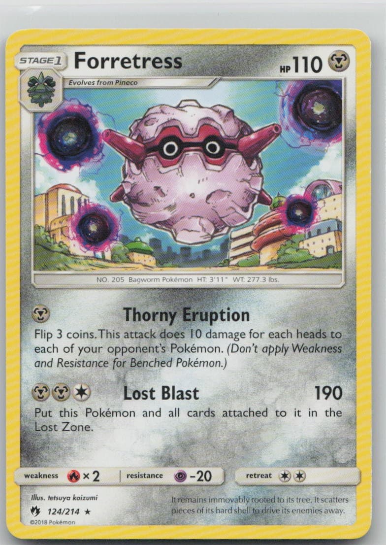 Forretress 124/214 Rare Lost Thunder Pokemon Lightly Played