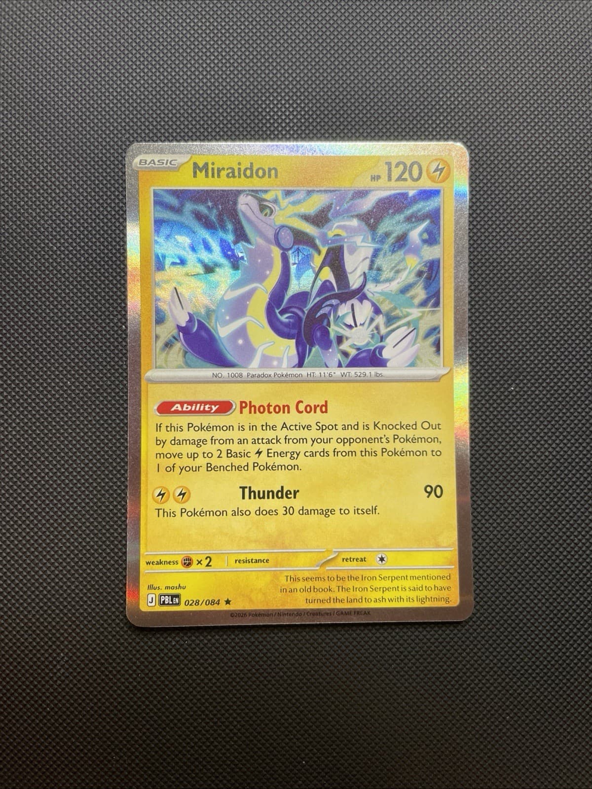 Pokemon Pitch Black Deck Exclusive Holo Rare Miraidon #28 NM