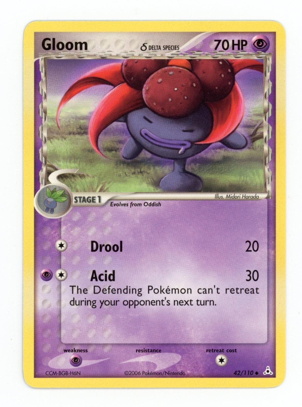 Gloom 42/110 Uncommon Holon Phantoms Pokemon Near Mint