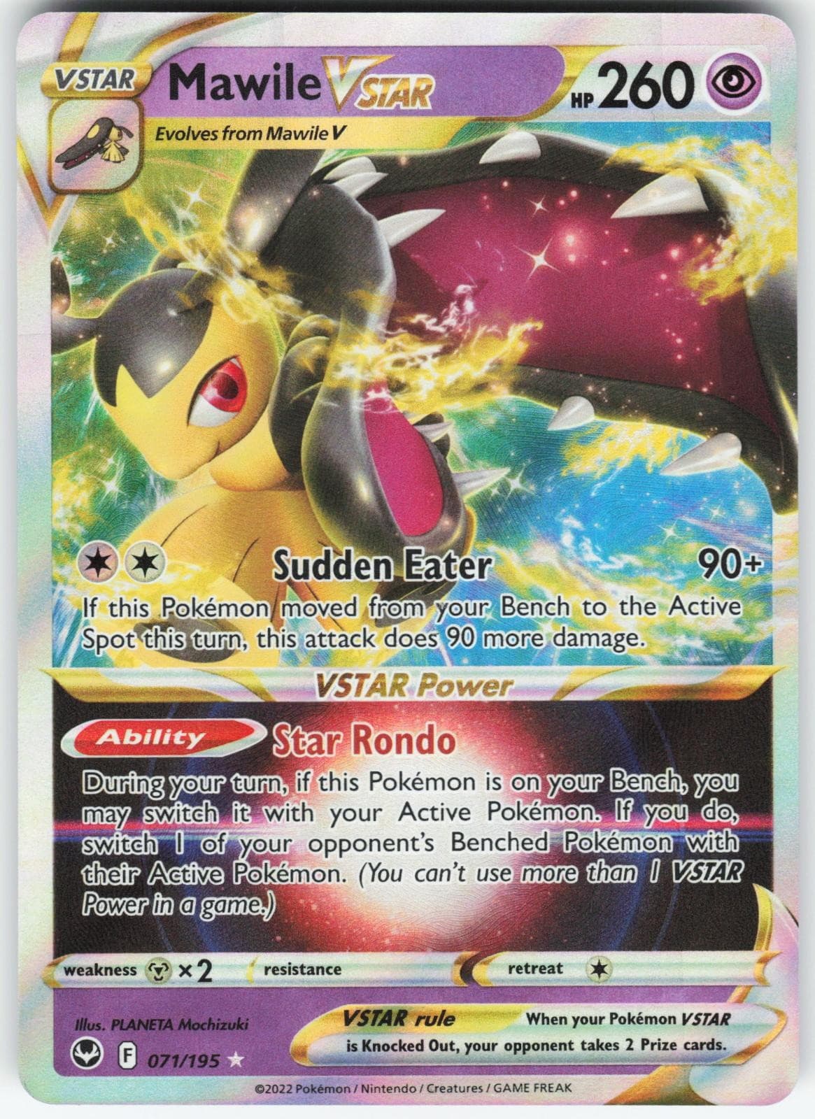Mawile VSTAR 071/195 Holo Ultra Rare Silver Tempest Pokemon Near Mint