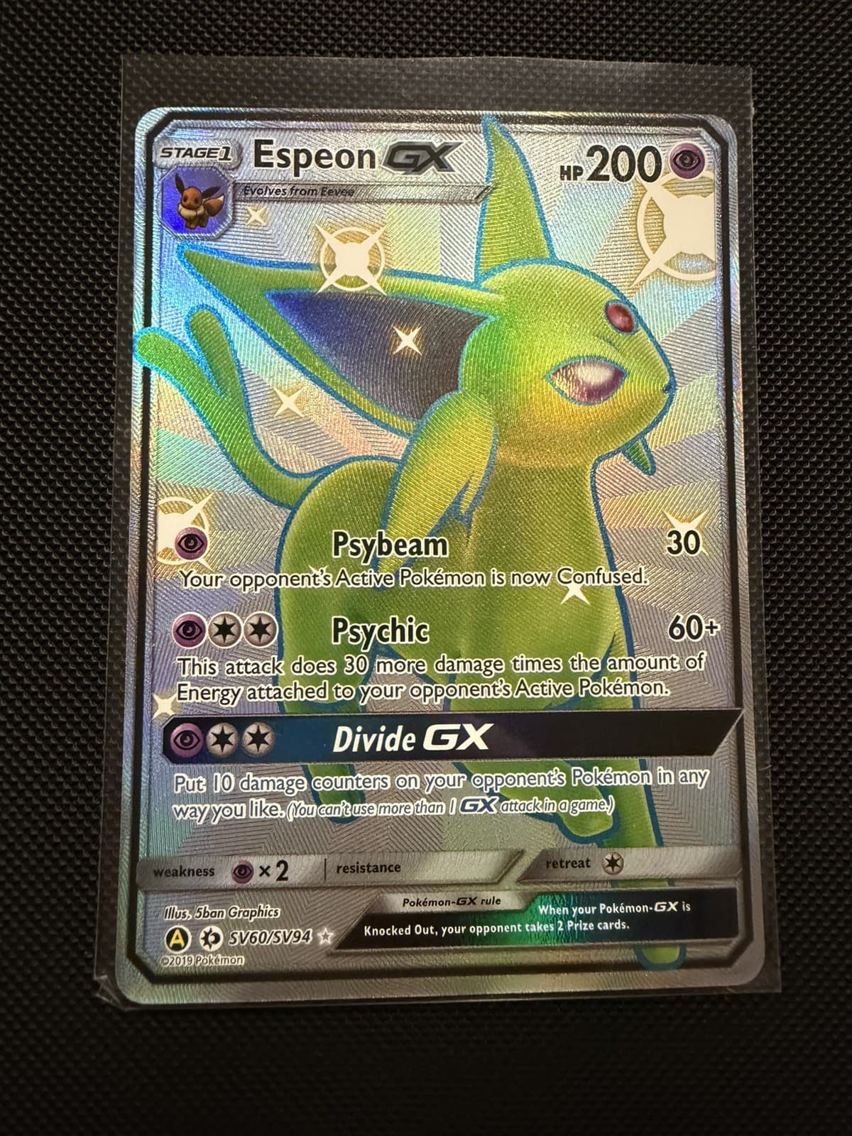 Pokémon Espeon GX Full Art Holo Shiny Vault Hidden Fates 2019 SV60/SV94