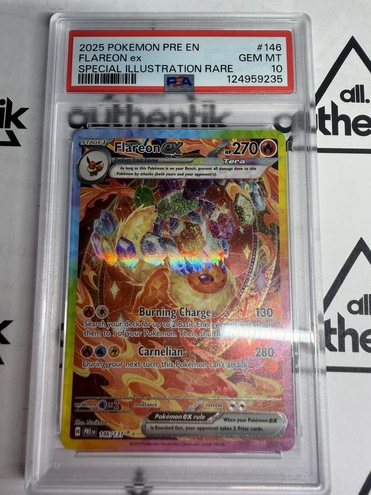 Flareon ex 146/131 PSA 10 GEM MINT Prismatic Evolutions SIR Pokemon Holo 2025 EN
