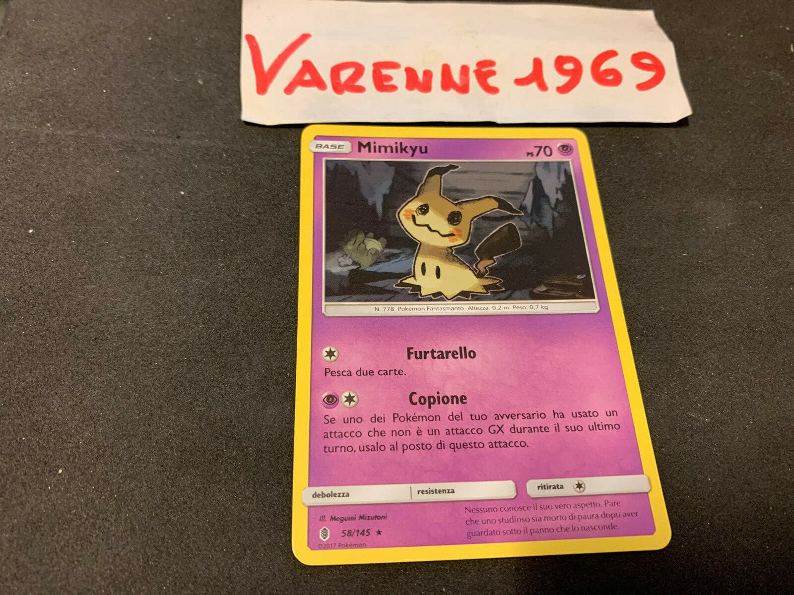 POKEMON MIMIKYU 58/145 GUARDIANI NASCENTI IN ITALIANO