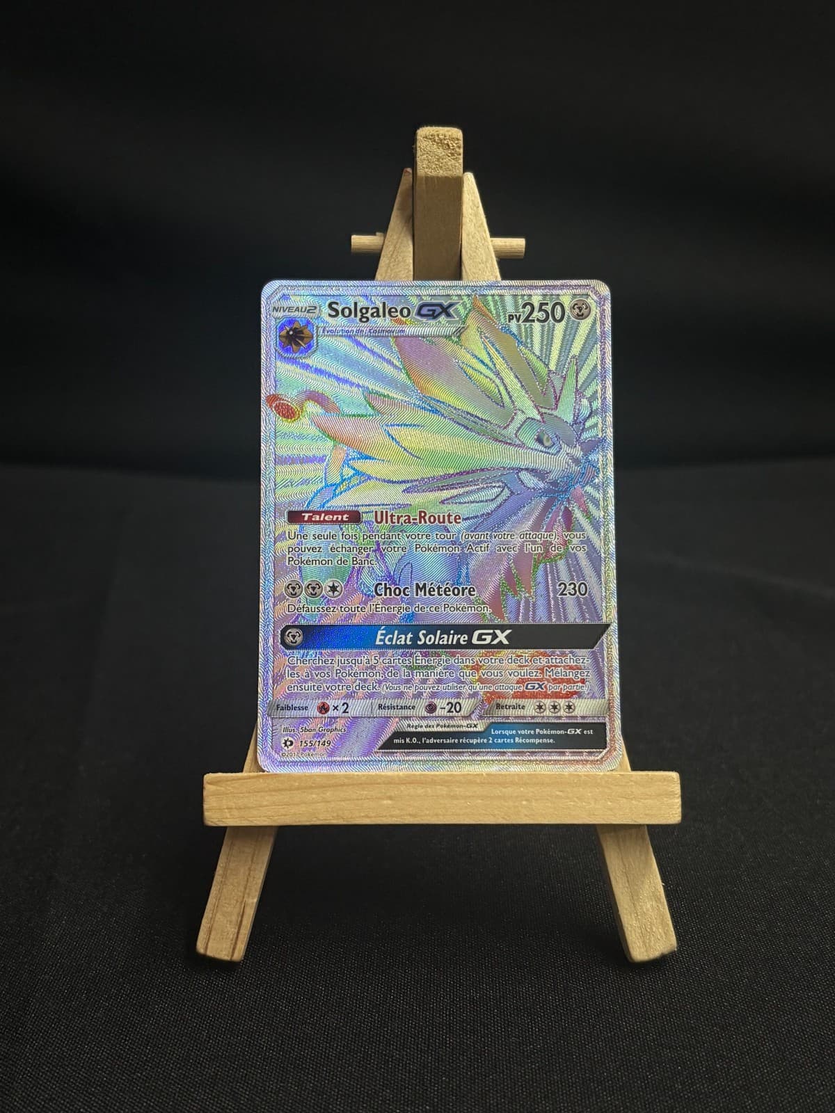 CARTE POKEMON SOLGALEO GX 155/149 Secrète RAINBOW SOLEIL et LUNE SL1 - FR