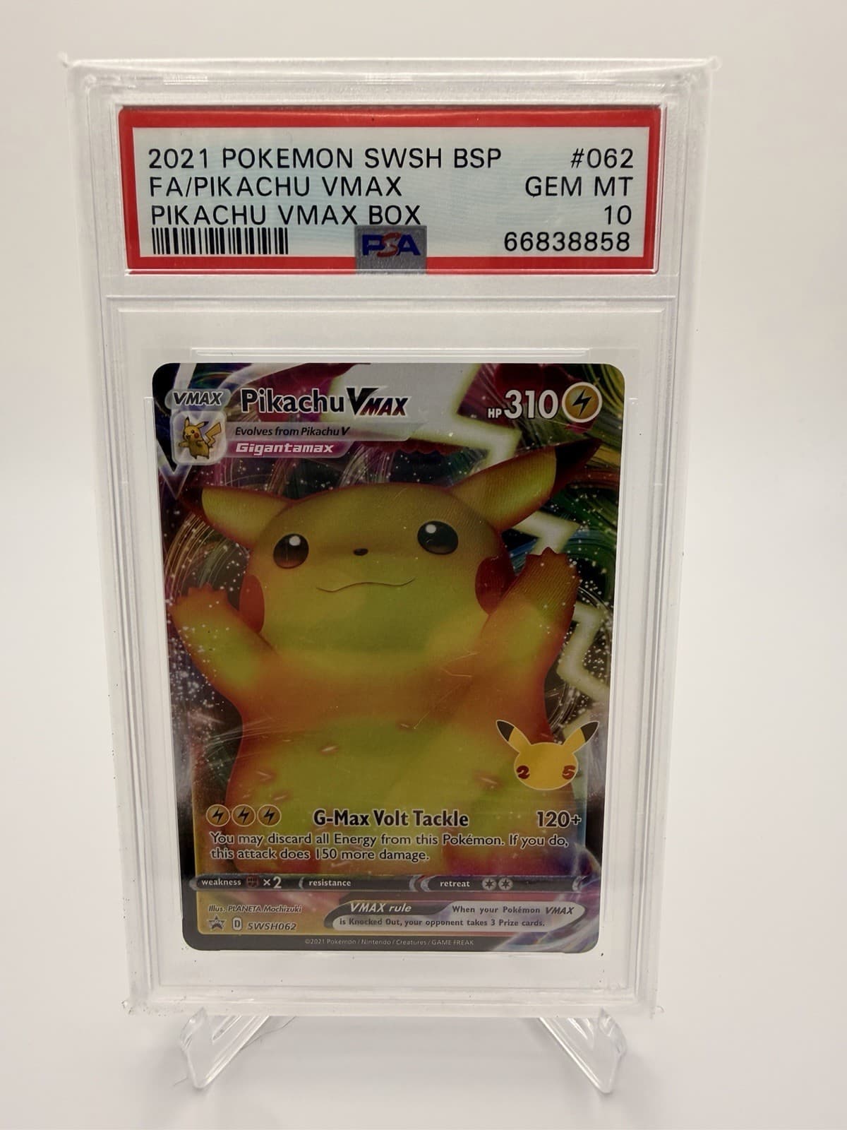 Pokemon Pikachu VMAX PSA 10 2021 SWSH Promo Holo Full Art English SWSH062