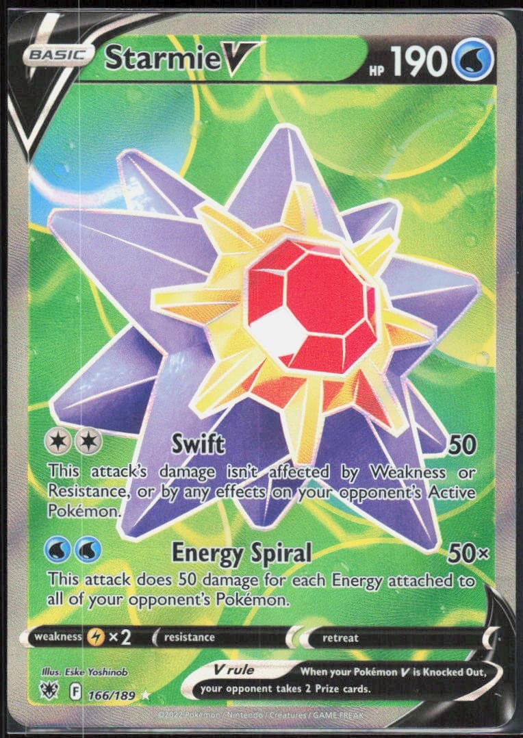 Starmie V (Full Art) 166/189 Holofoil UR SWSH10: Astral Radiance NM Pokemon
