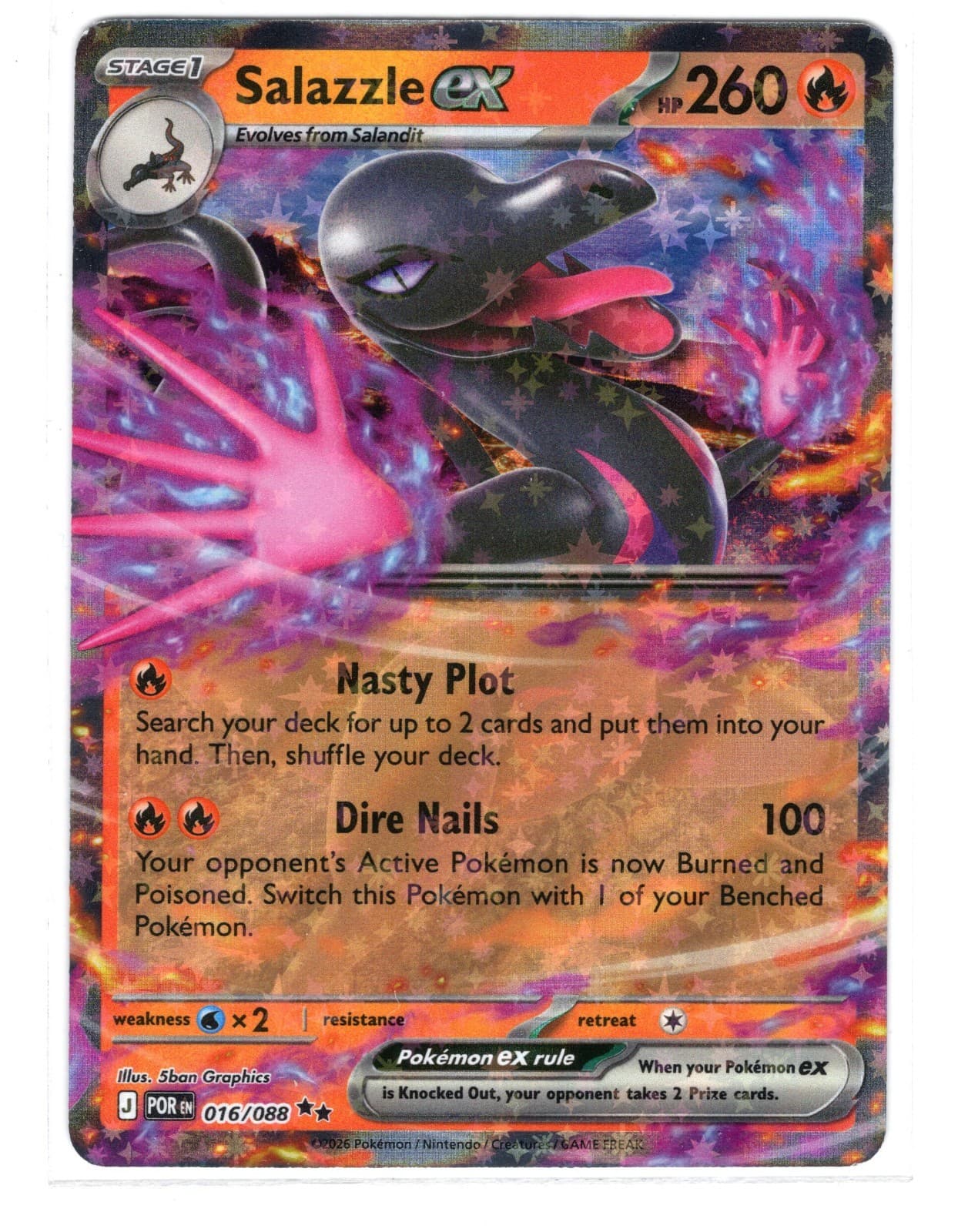 Pokemon Perfect Order Salazzle ex 16/88 Double Rare