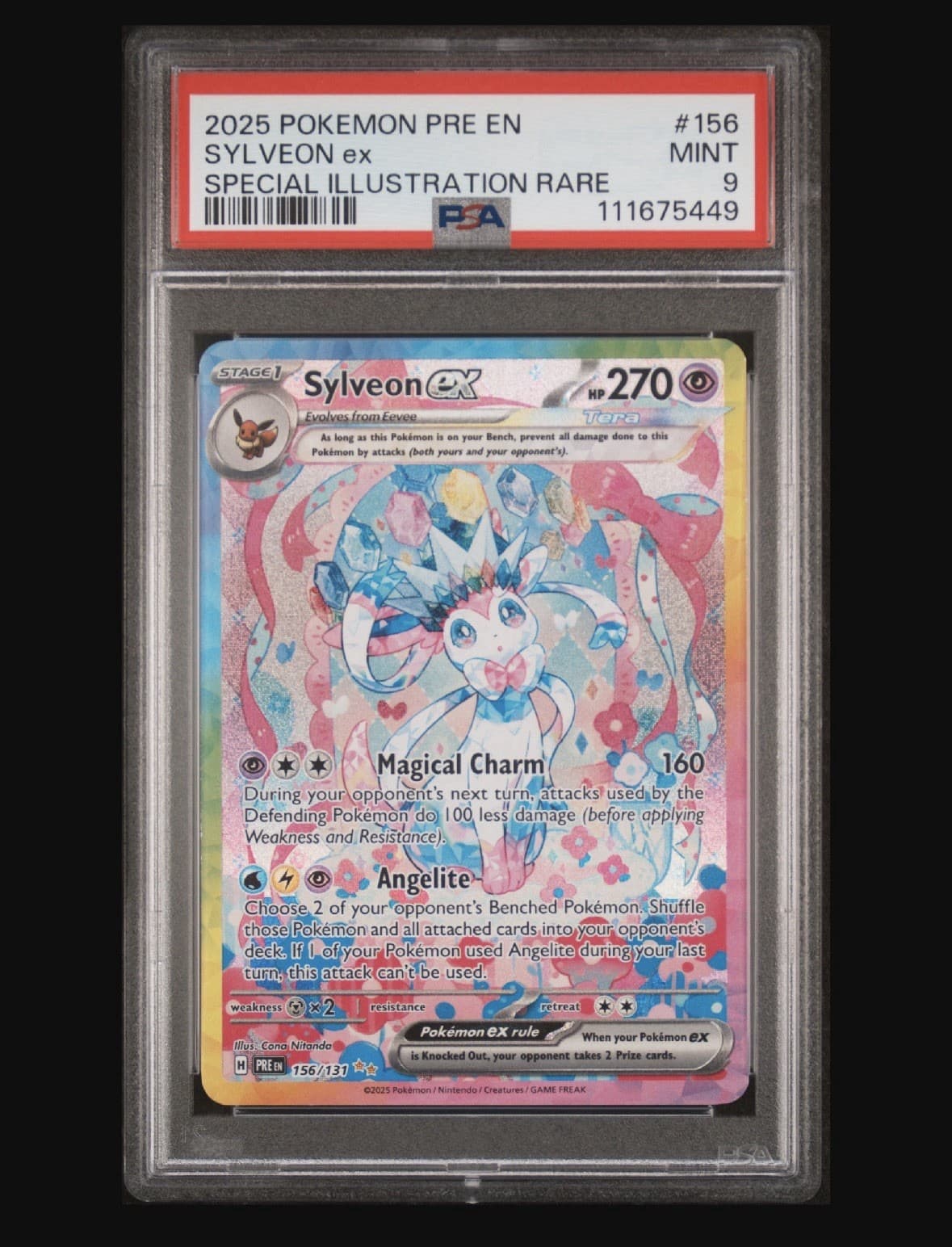 Sylveon EX 156/131 Special Illustration Rare Prismatic Evolutions Pokemon PSA 9