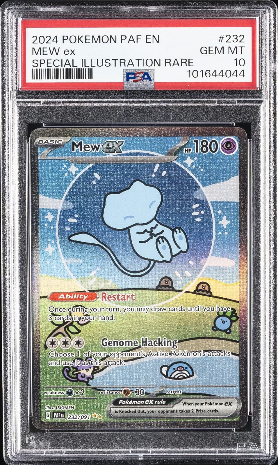 2024 POKEMON PAF EN-PALDEAN FATES SPECIAL ILLUSTRATION RARE #232 MEW EX PSA 10