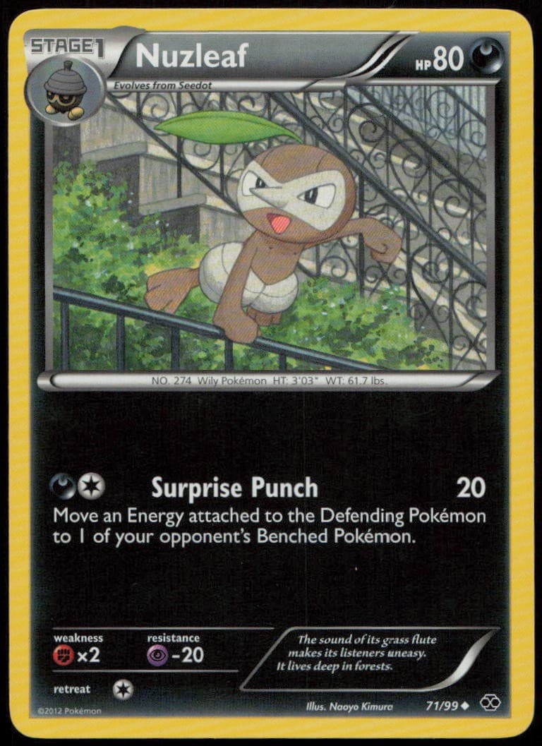 Nuzleaf 71/99 LP Next Destinies Uncommon Pokemon