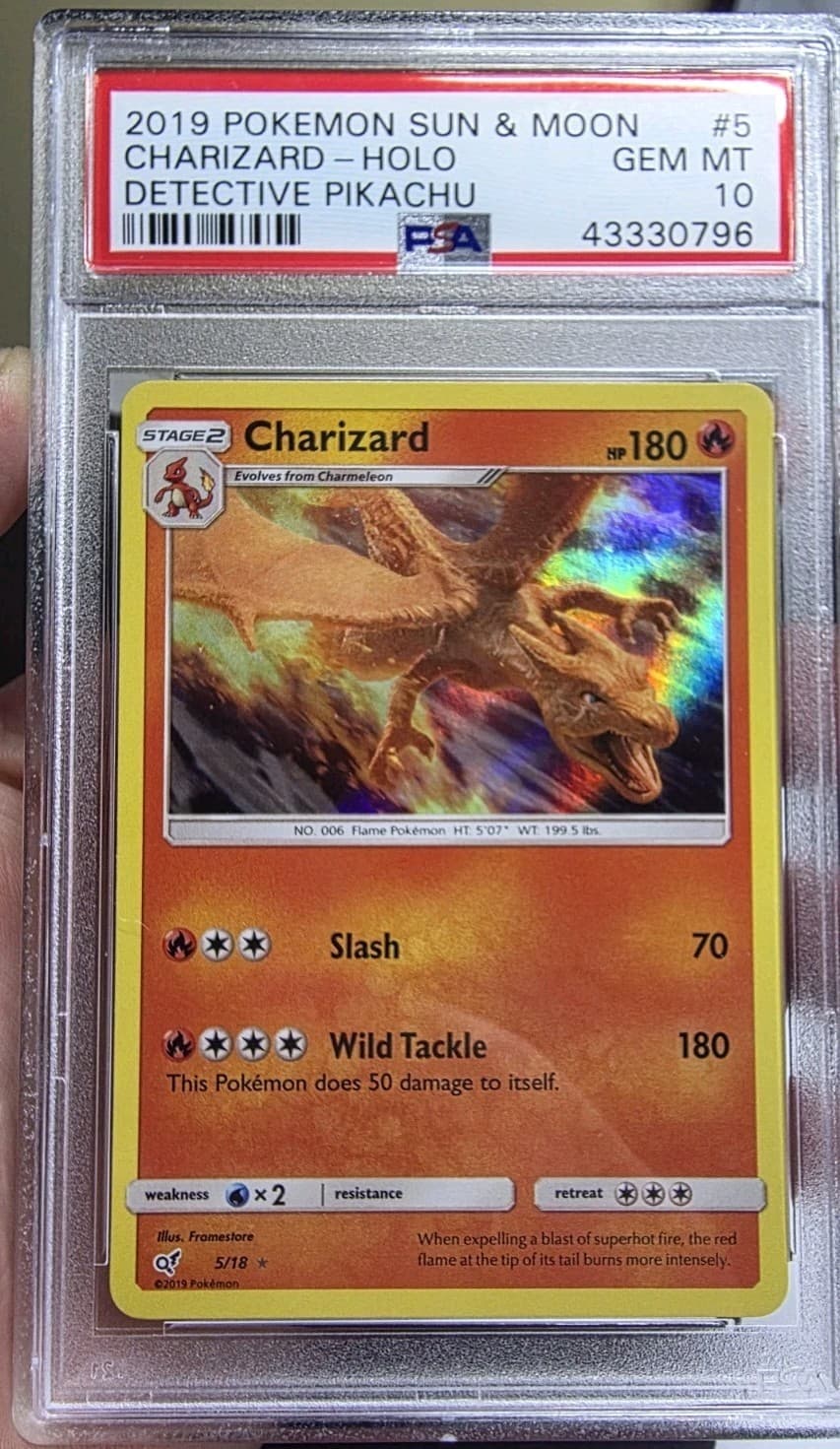 CHARIZARD 2019 POKEMON DETECTIVE PIKACHU 5/18 RARE HOLO PSA 10 Q0027