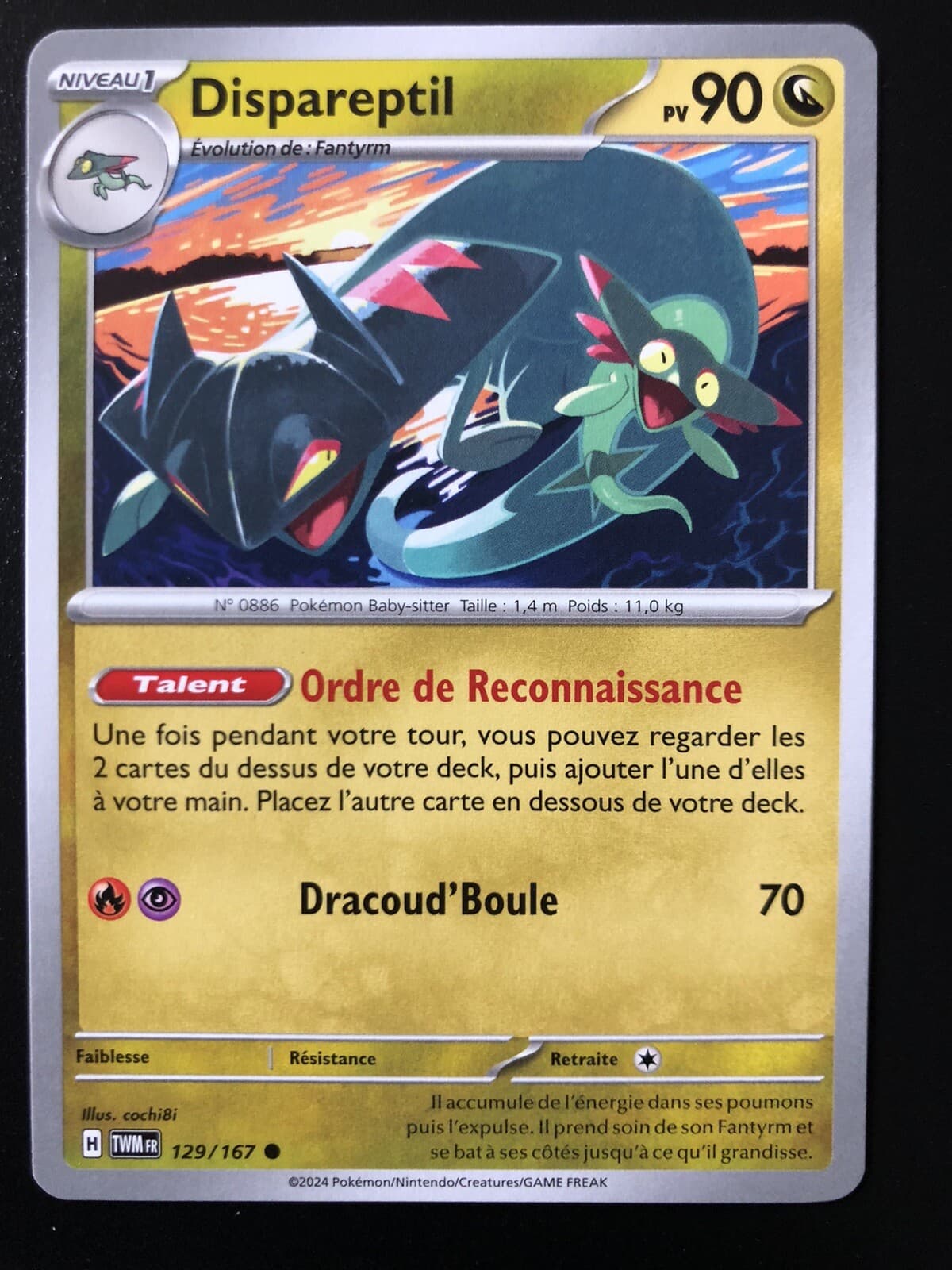 Carte DISPAREPTIL 129/167 Pokémon Mascarade Crépusculaire EV06 Neuve TWM FR