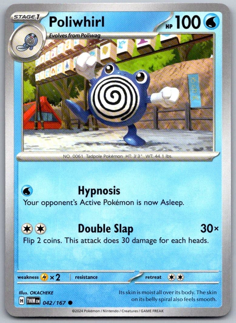Poliwhirl Twilight Masquerade 042/167 Common PokéMon — English Near Mint