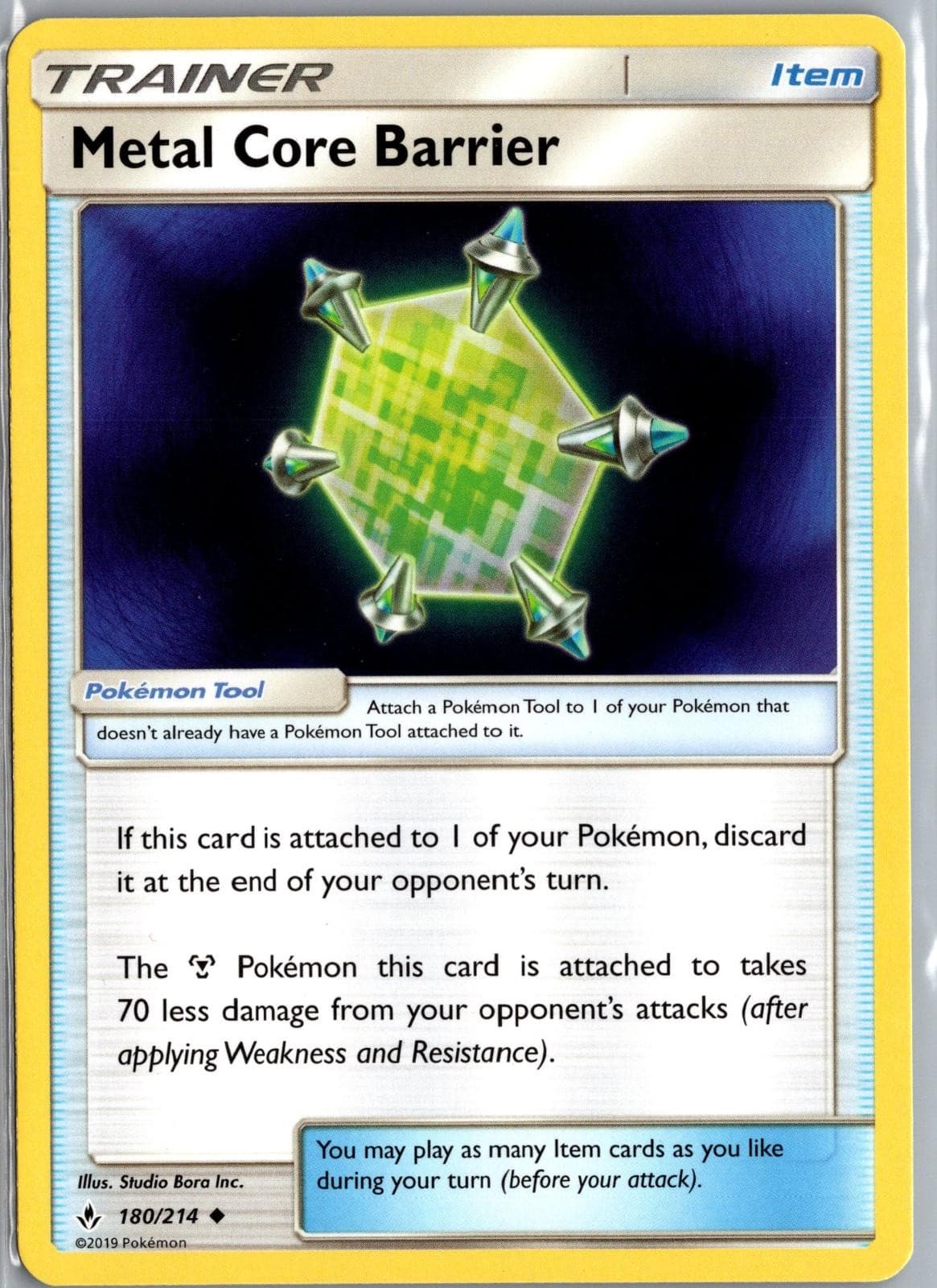 Metal Core Barrier 180/214 Uncommon Unbroken Bonds Pokemon Near Mint