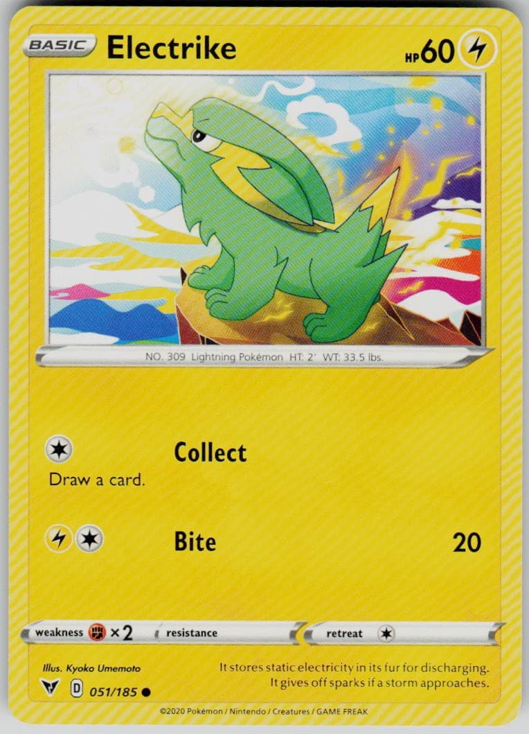 ELECTRIKE 051/185 COMMON VIVID VOLTAGE POKEMON LIGHTLY PLAYED